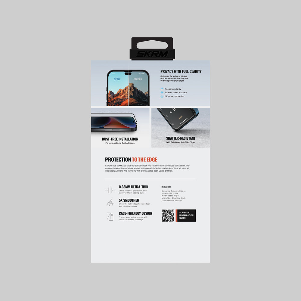 Skinarma 0.33mm iPhone 17 Pro Antidust Privacy Cam Ekran Koruyucu Skinarma 0.33mm iPhone 17 Pro Antidust Privacy Cam Ekran Koruyucu